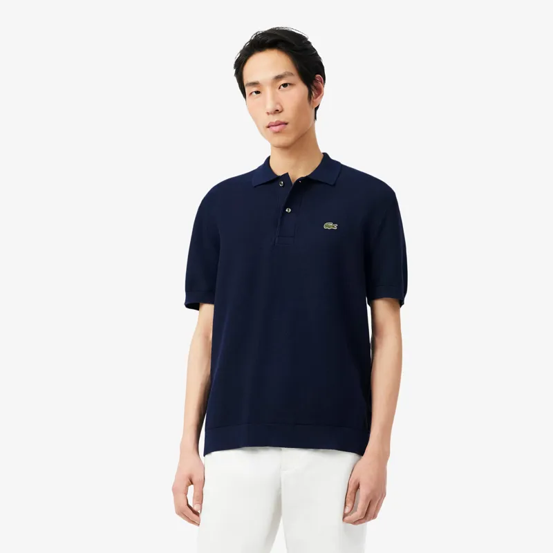 Lacoste Classic Fit Knitted Polo Shirt Midnight Blue-5