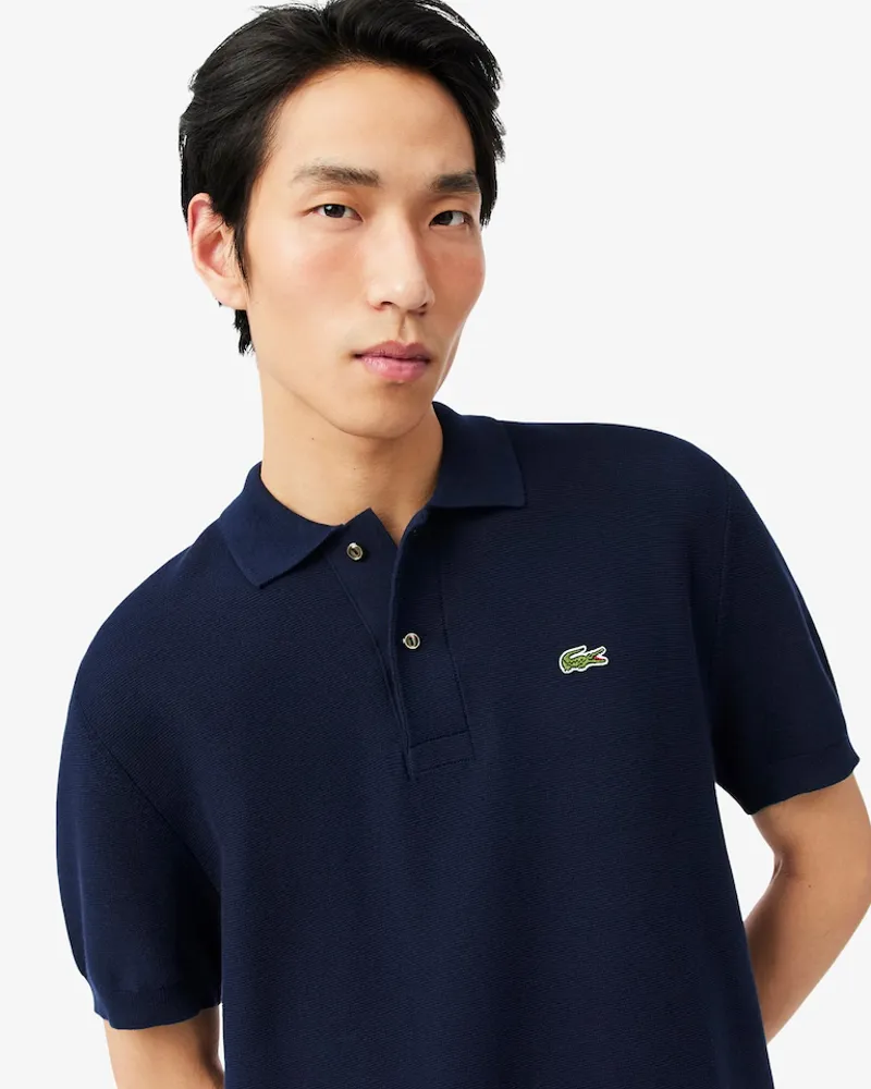 Lacoste Classic Fit Knitted Polo Shirt Midnight Blue-2