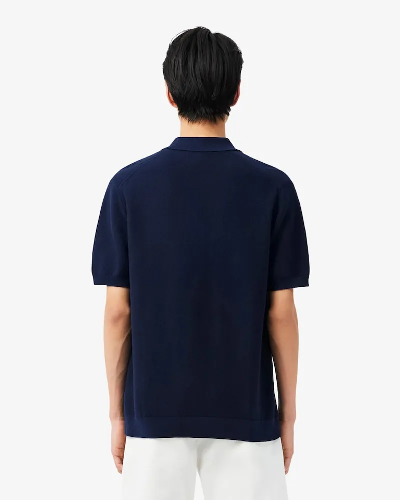 Lacoste Classic Fit Knitted Polo Shirt Midnight Blue-3
