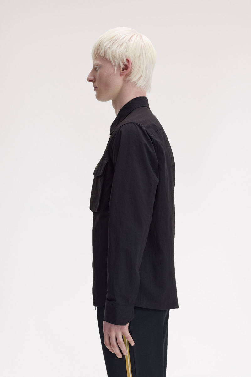 Fred Perry Ripstop Pocket Overshirt Black-2