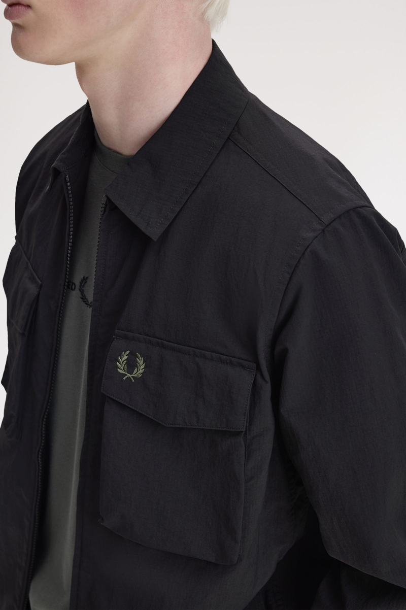 Fred Perry Ripstop Pocket Overshirt Black-6