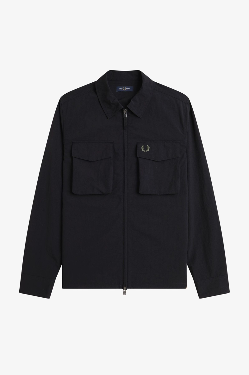 Fred Perry Ripstop Pocket Overshirt Black-8