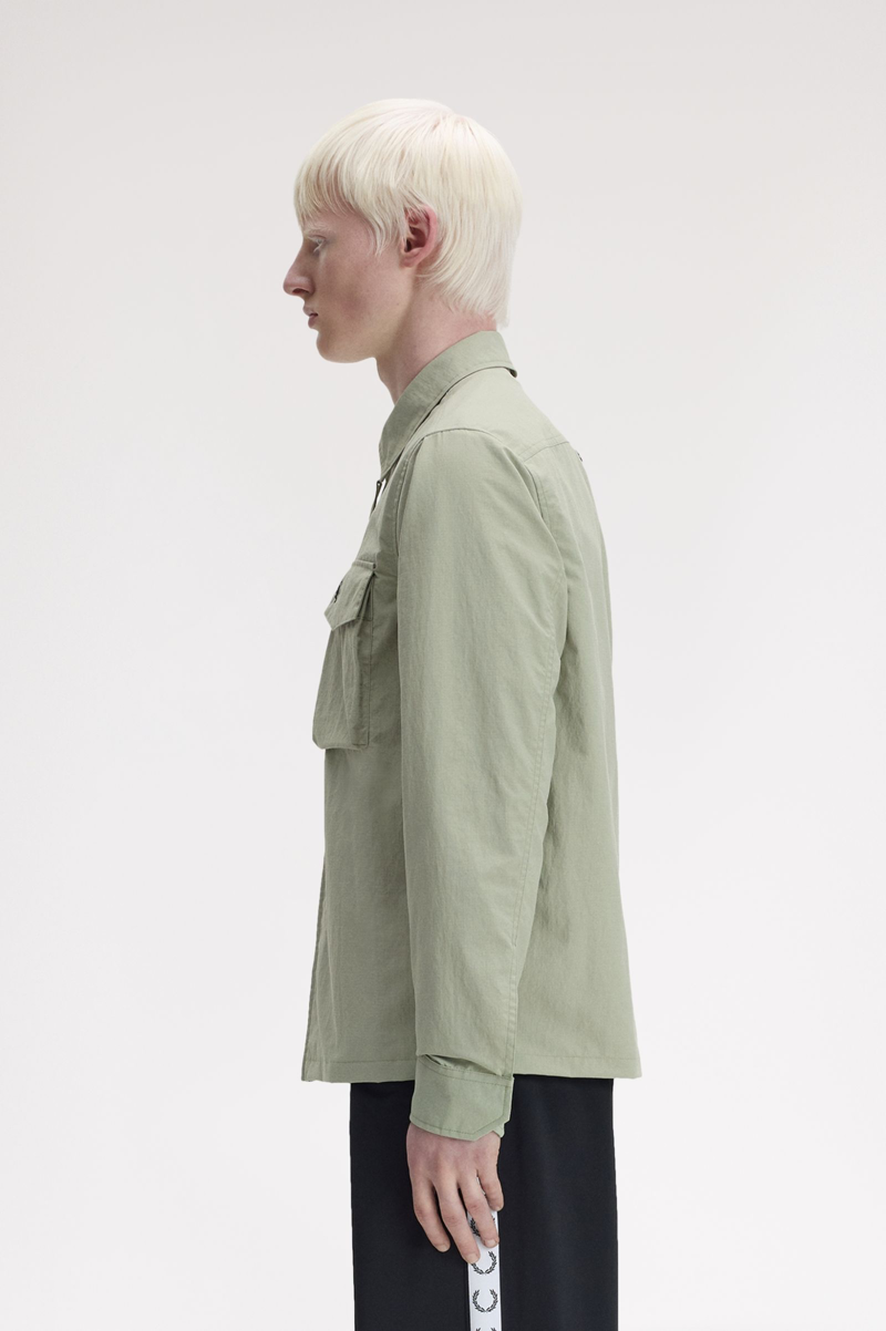 Fred Perry Ripstop Pocket Overshirt Seagrass-3