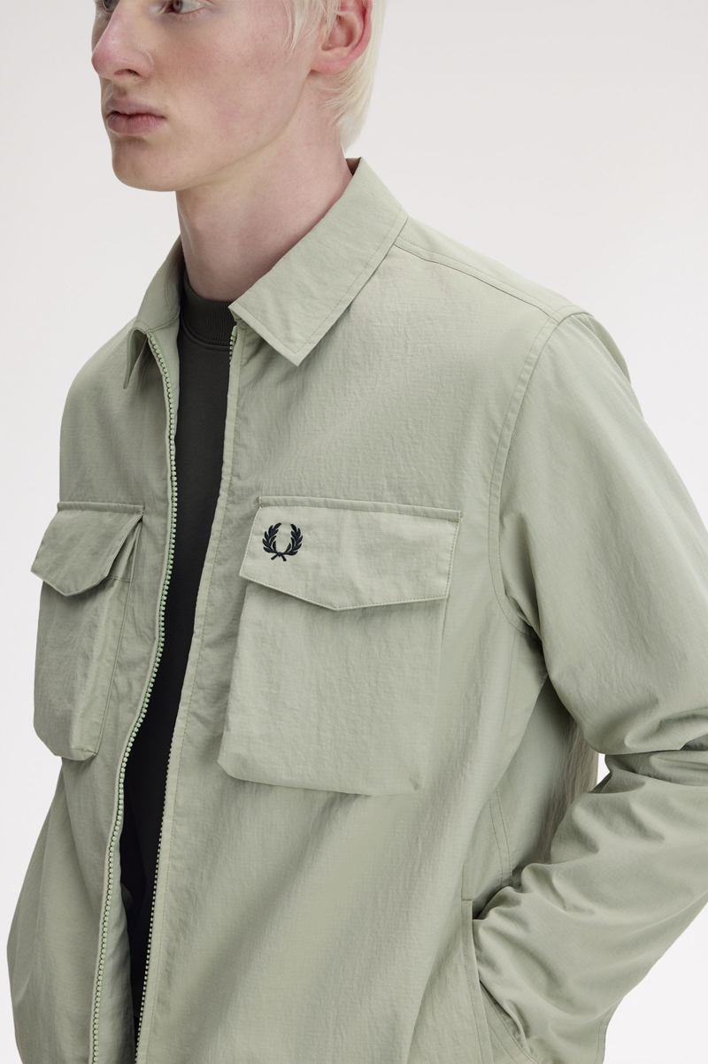 Fred Perry Ripstop Pocket Overshirt Seagrass-6