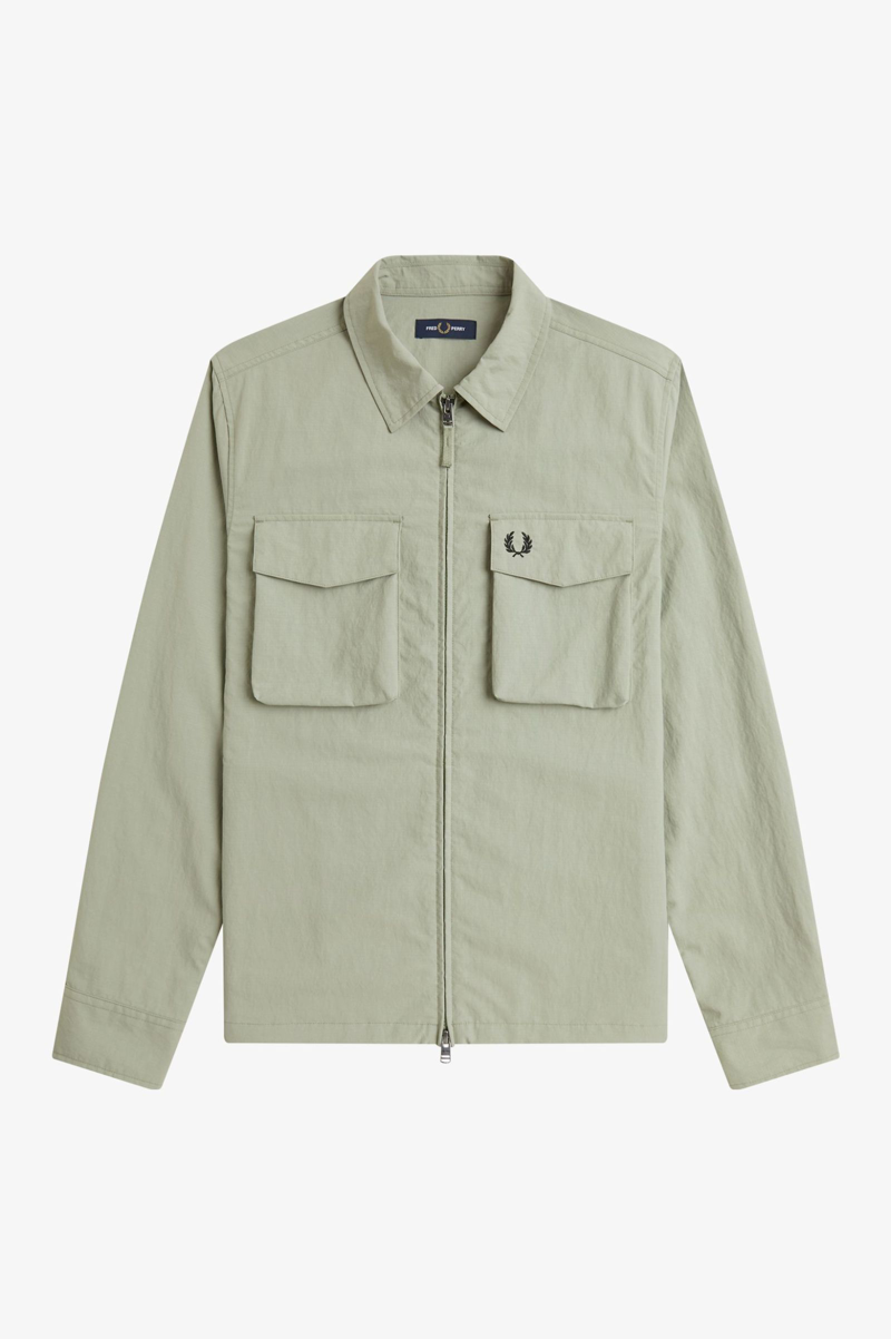 Fred Perry Ripstop Pocket Overshirt Seagrass-9