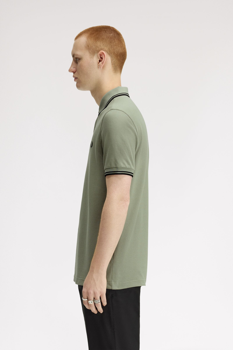 Fred Perry M3600-S23 Polo T-shirt Seagrass / Black-2