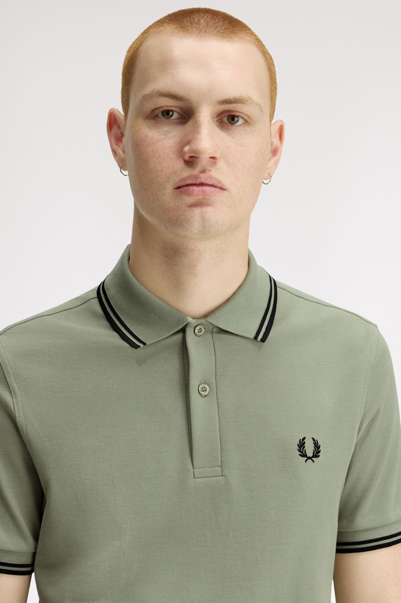 Fred Perry M3600-S23 Polo T-shirt Seagrass / Black-3