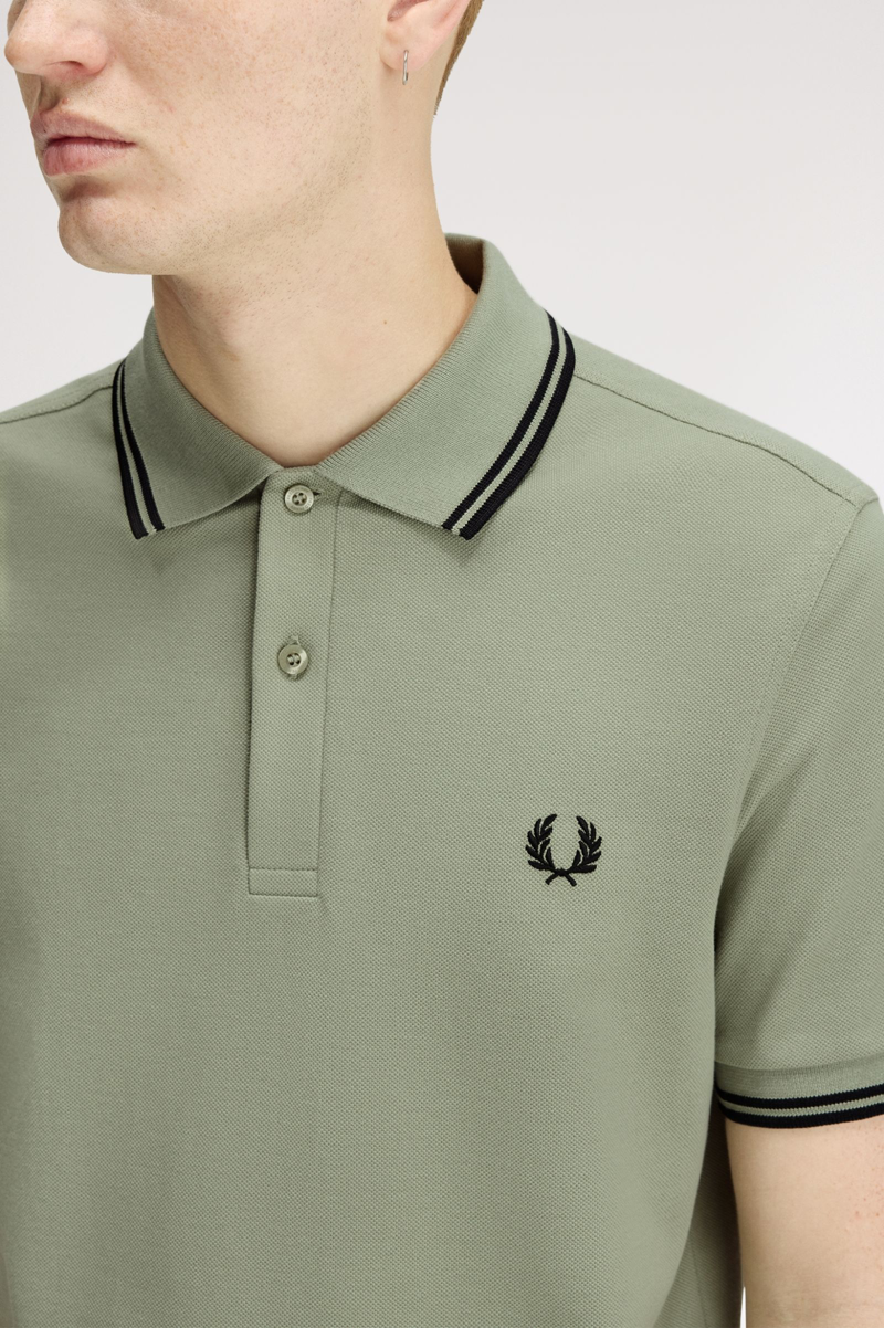 Fred Perry M3600-S23 Polo T-shirt Seagrass / Black-4