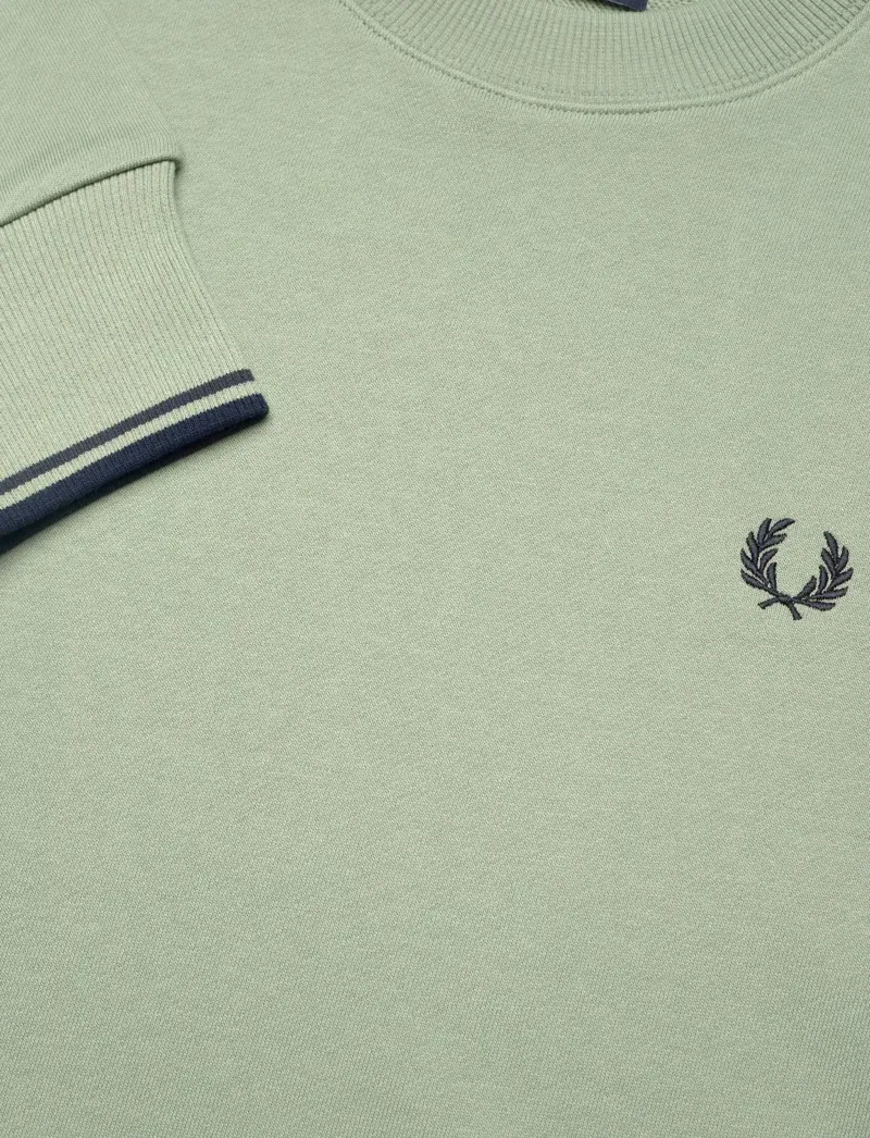 Fred Perry Crew Neck Sweatshirt Bayleaf / Navy-4