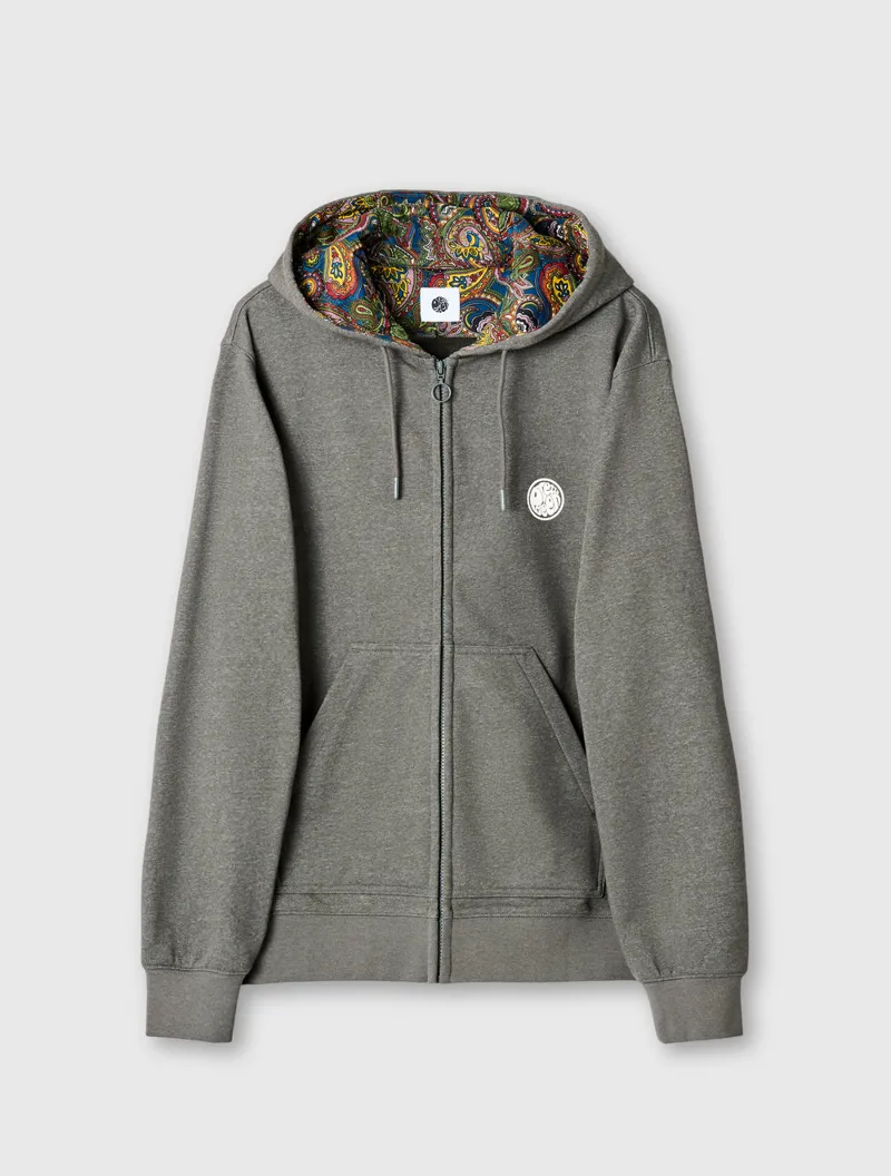 Pretty Green Zip Through Lounge Hoody Grey-5