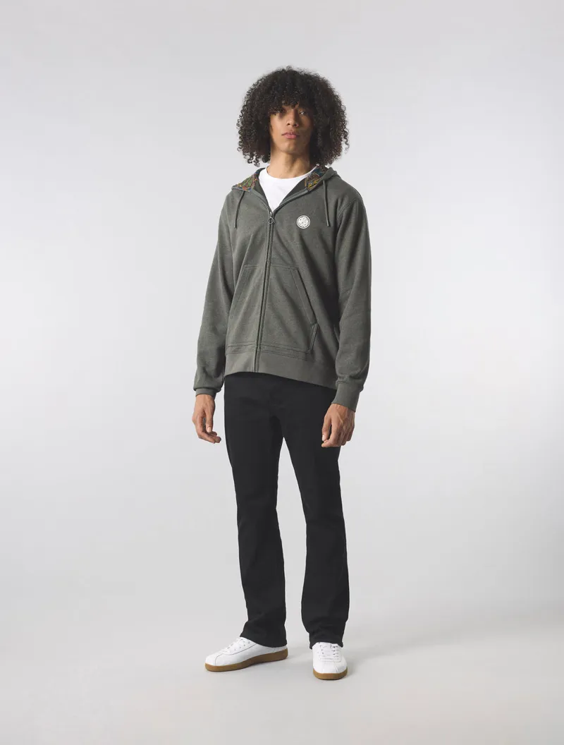 Pretty Green Zip Through Lounge Hoody Grey-1