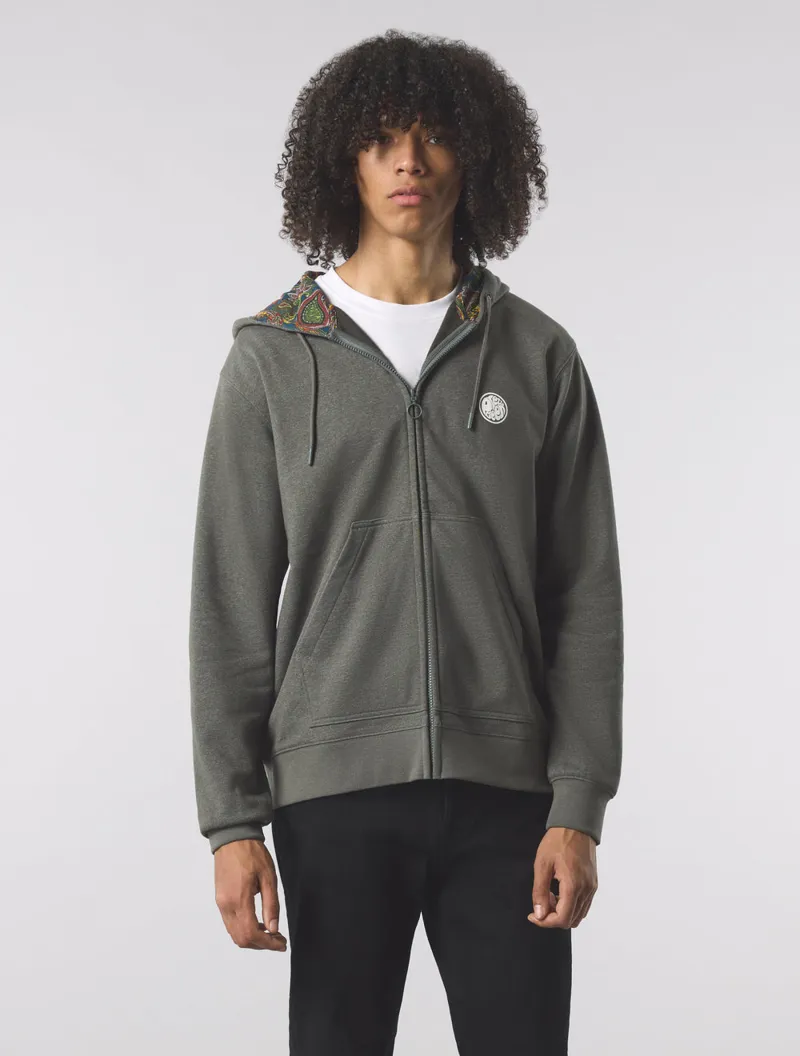 Pretty Green Zip Through Lounge Hoody Grey-2