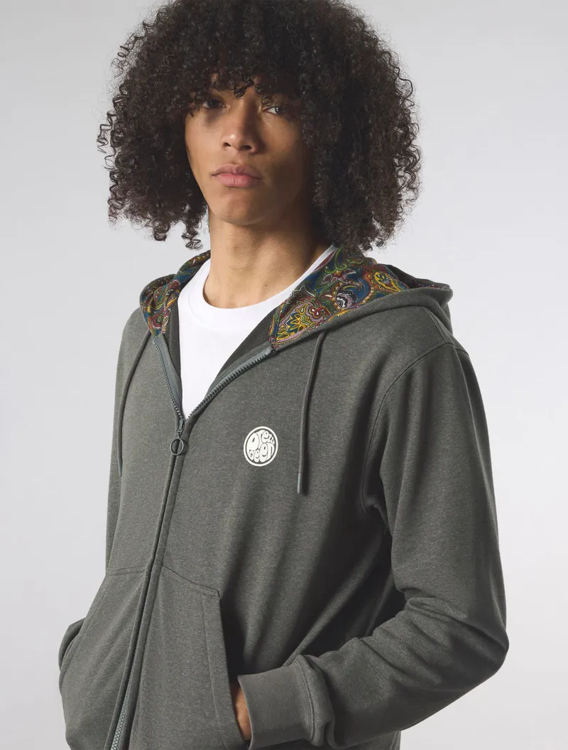 Pretty Green Zip Through Lounge Hoody Grey-4
