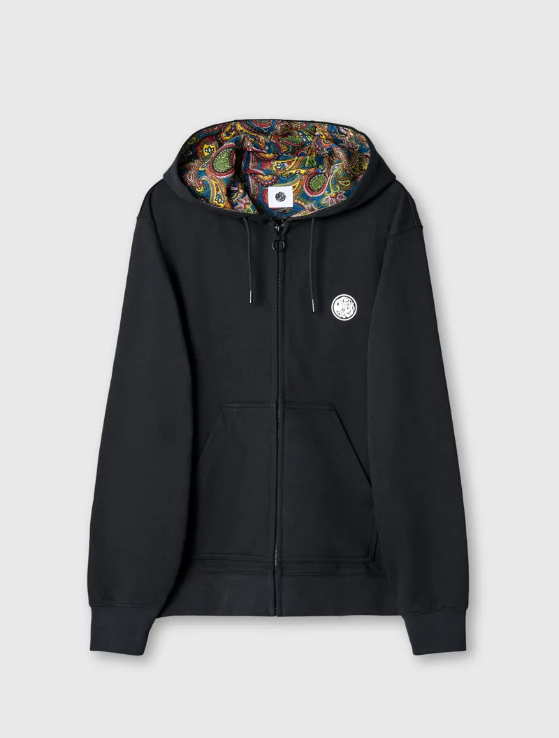 Pretty Green Zip Through Lounge Hoody Black-5