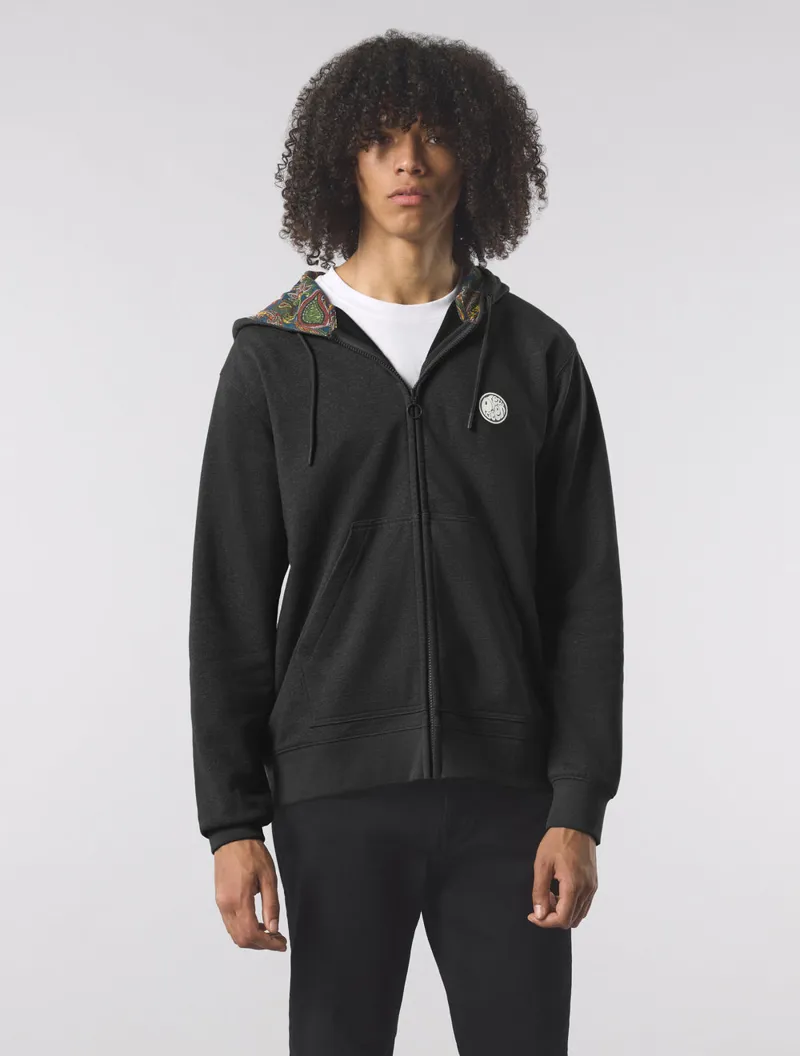 Pretty Green Zip Through Lounge Hoody Black-2