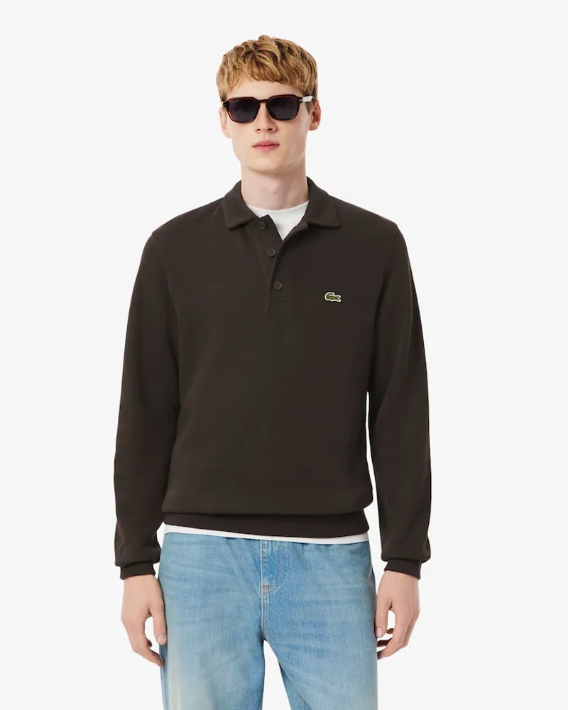 Lacoste Ribbed Polo Collar Sweatshirt Port-1