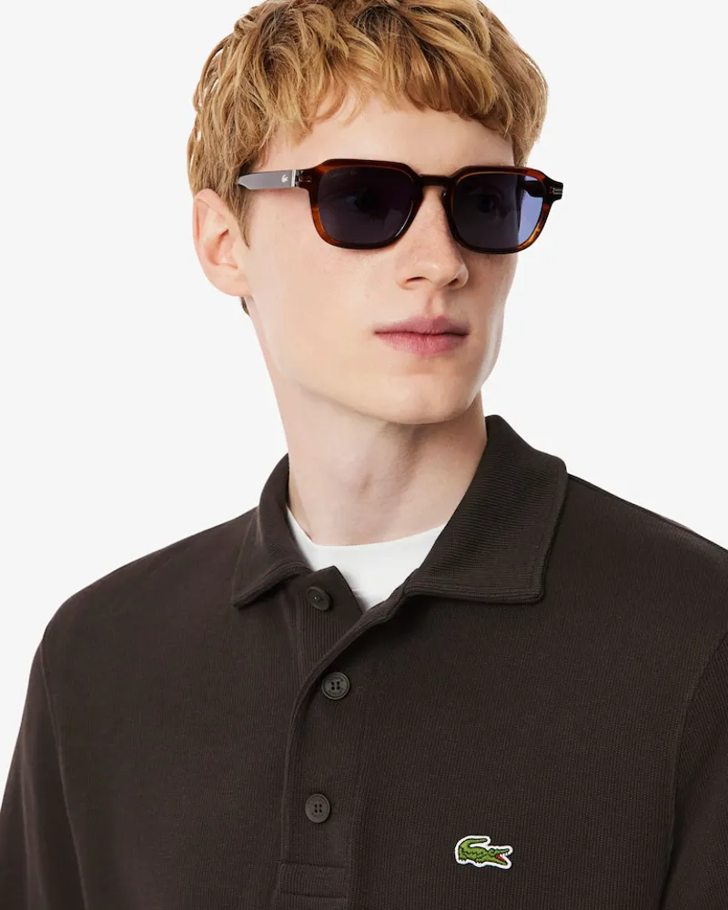 Lacoste Ribbed Polo Collar Sweatshirt Port-2