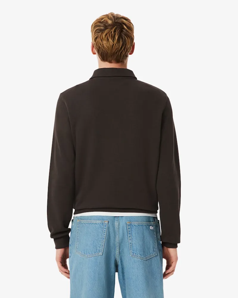 Lacoste Ribbed Polo Collar Sweatshirt Port-3