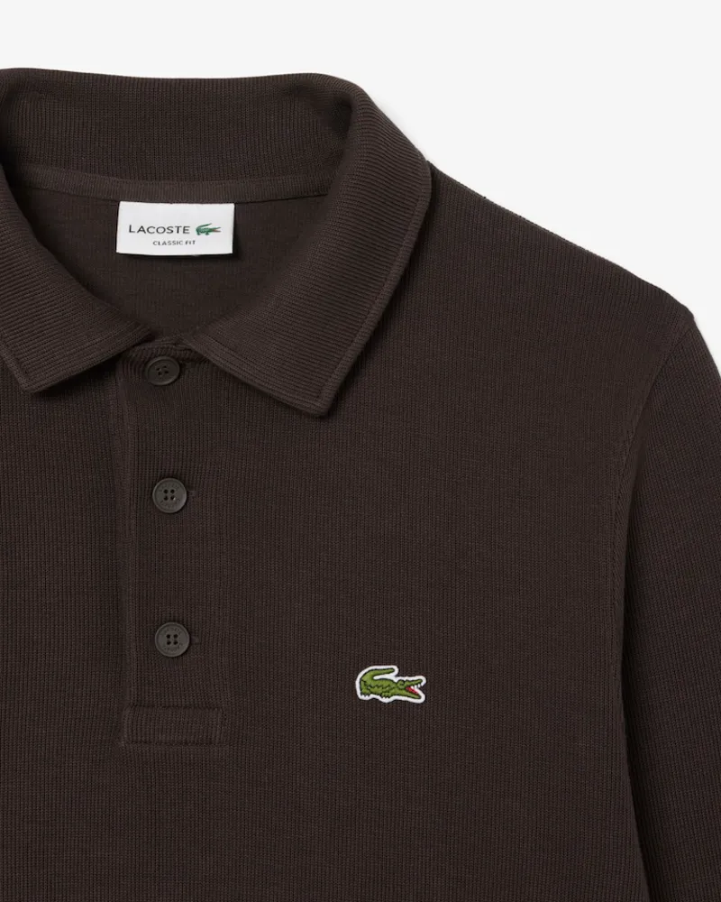 Lacoste Ribbed Polo Collar Sweatshirt Port-4
