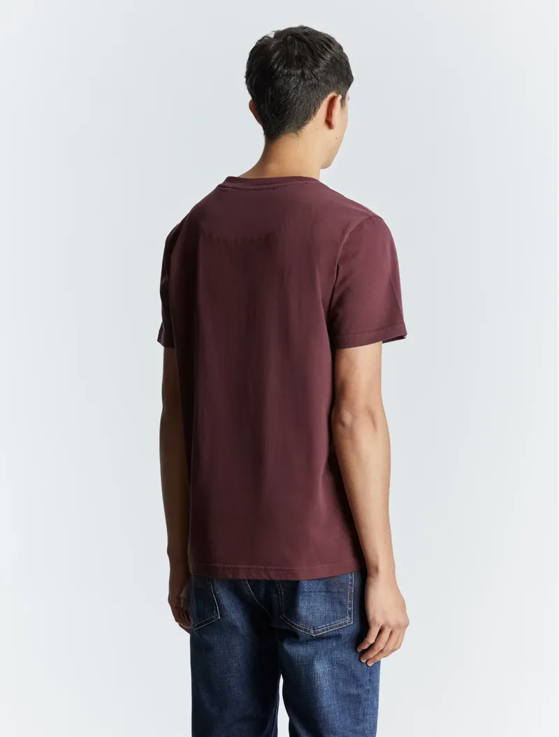 Pretty Green Mitchell T-shirt Burgundy XXL ONLY-2