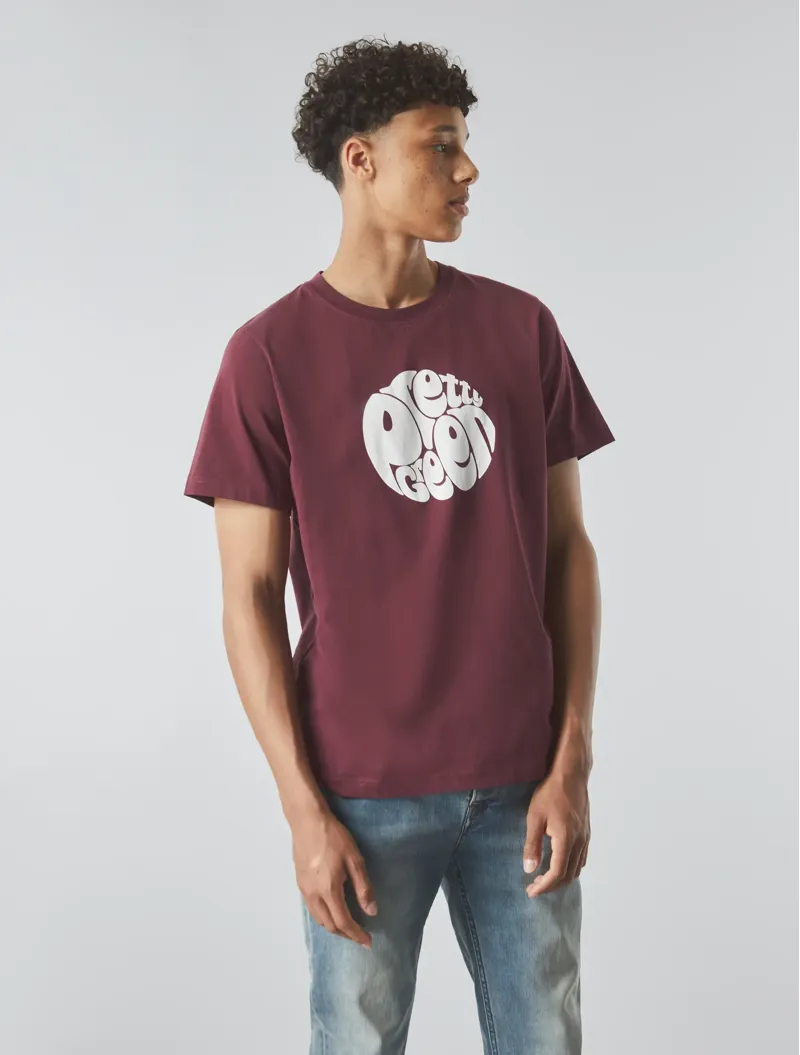 Pretty Green Gillespie Logo T-shirt Burgundy-2