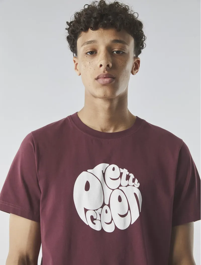 Pretty Green Gillespie Logo T-shirt Burgundy-3