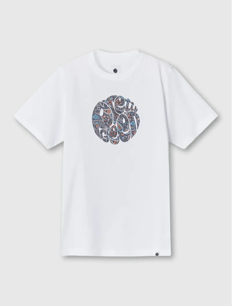 Pretty Green Wonderwall Paisley Logo T-shirt White-4