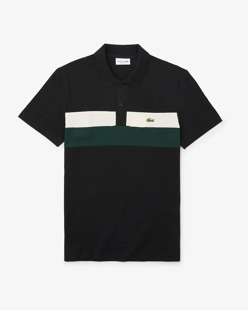 Lacoste Colour Block Polo T-Shirt Black-2