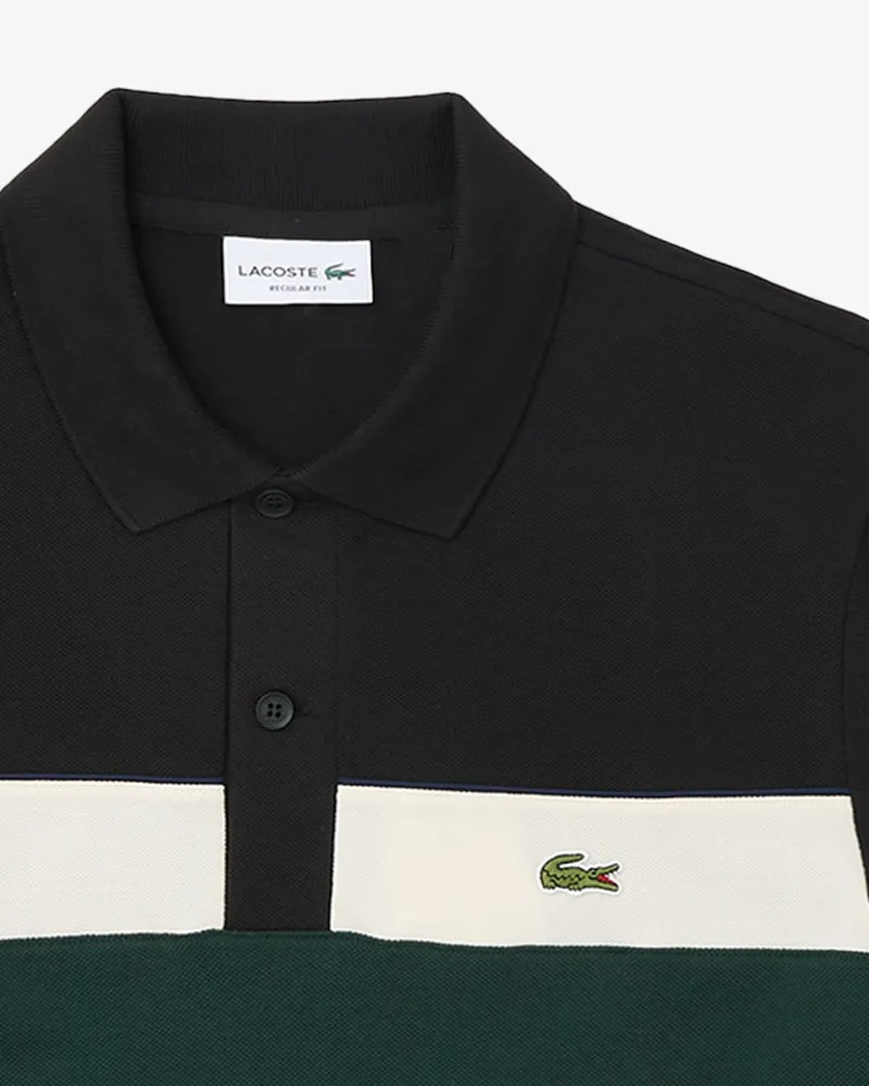 Lacoste Colour Block Polo T-Shirt Black-1