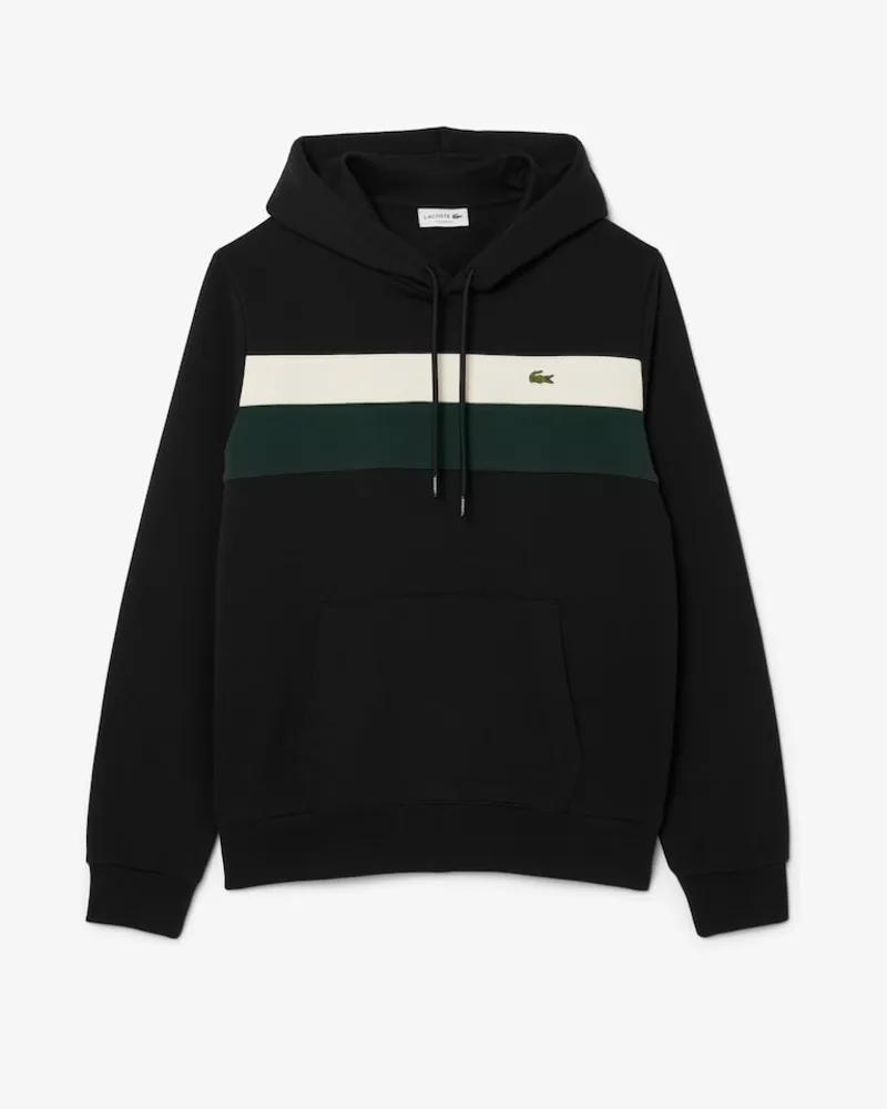 Lacoste Colour Block Fleece Hoodie Black-6