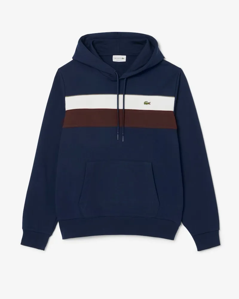 Lacoste Colour Block Fleece Hoodie Navy-6