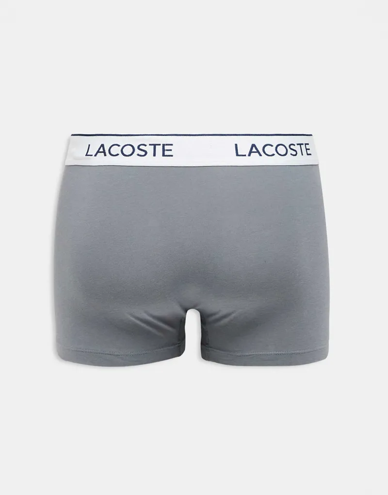 Lacoste Cotton Stretch Trunk 3 Pack Grey-1