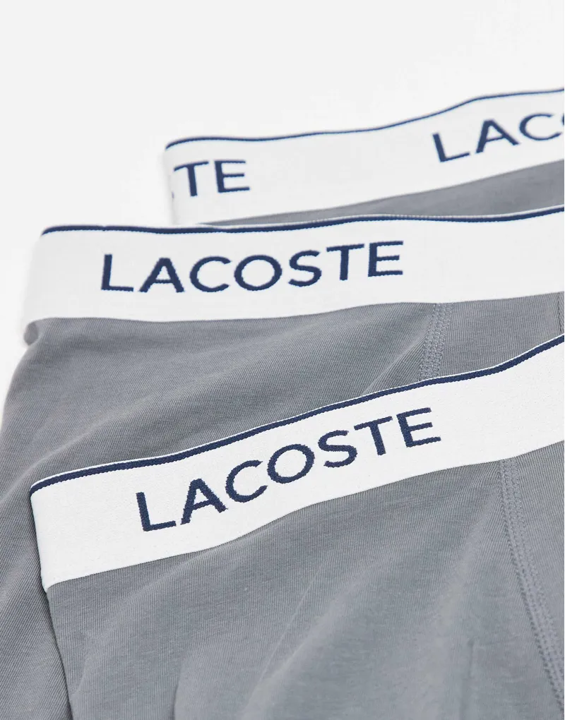 Lacoste Cotton Stretch Trunk 3 Pack Grey-2
