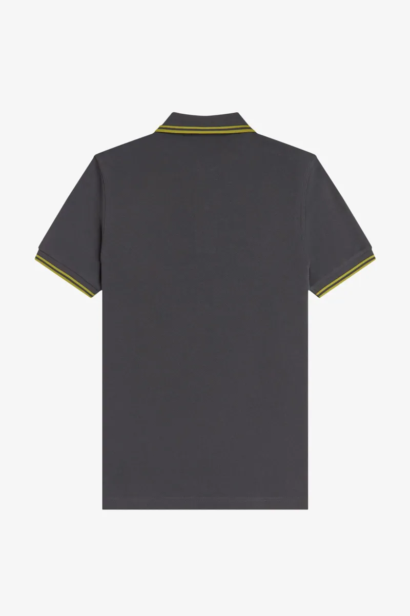 Fred Perry M3600-58A Polo T-shirt Anchor Grey / Tennis Ball Yellow-3