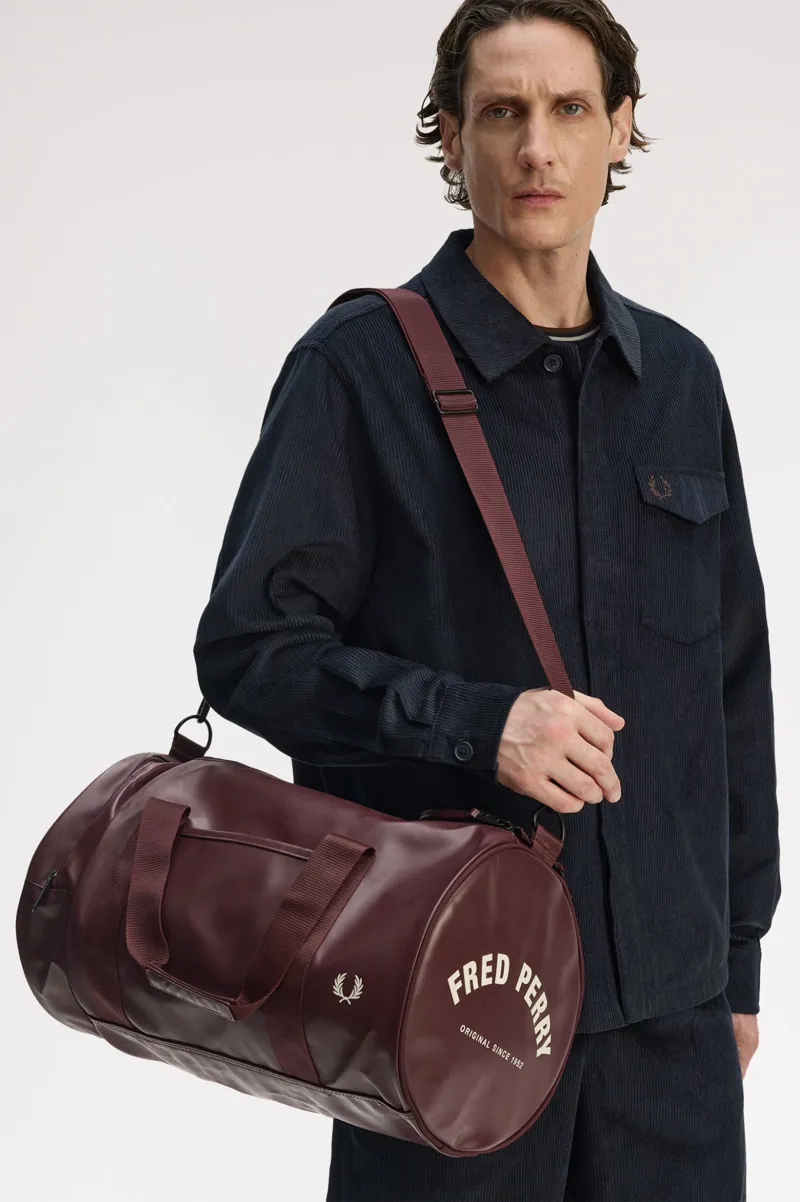 Fred Perry Tonal Barrel Bag Oxblood-1
