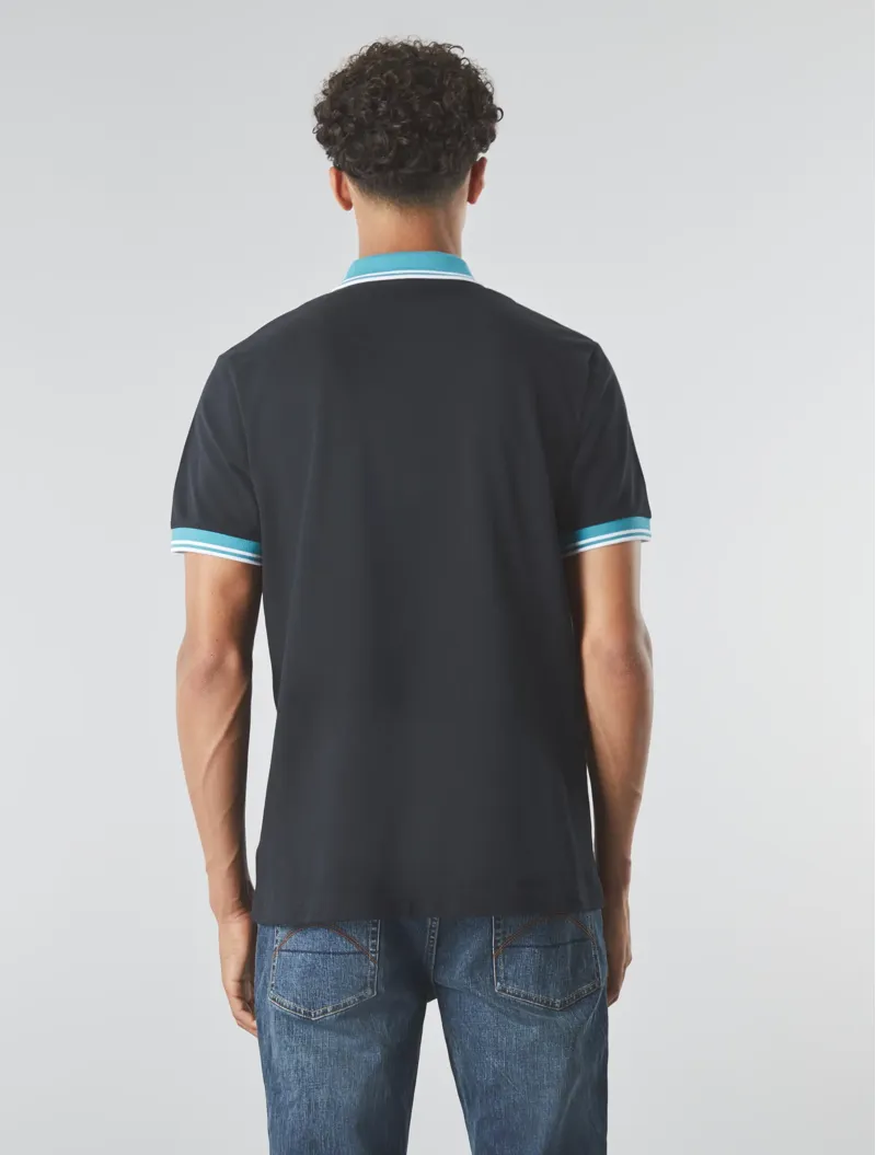 Pretty Green Tilby Contrast Collar Polo Black MEDIUM ONLY LAST ONE-3