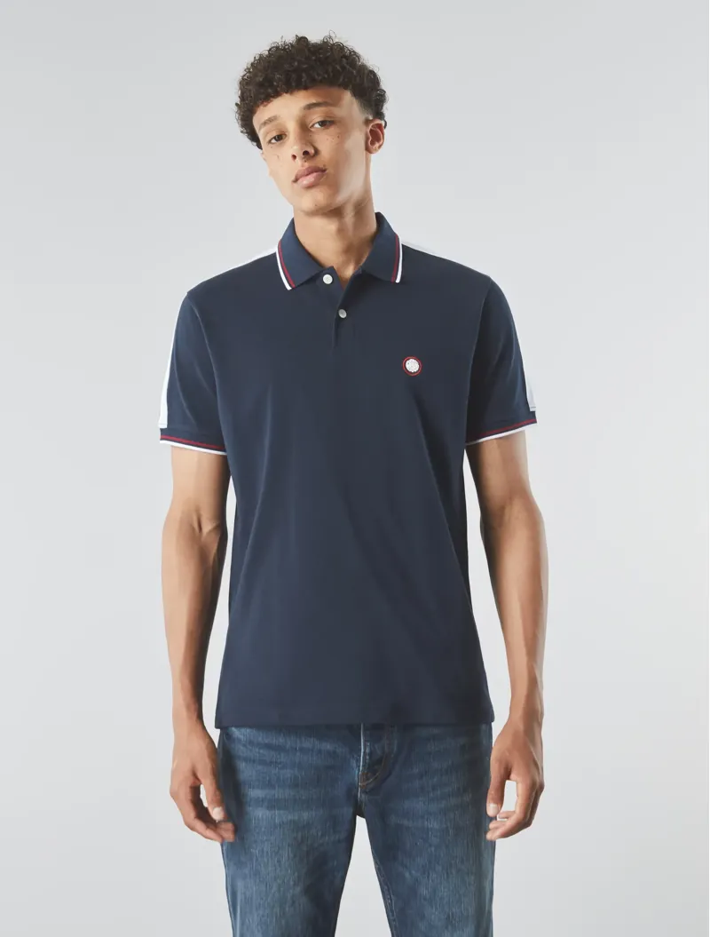 Pretty Green Tilby Tape Polo Navy XL and XXL ONLY-2
