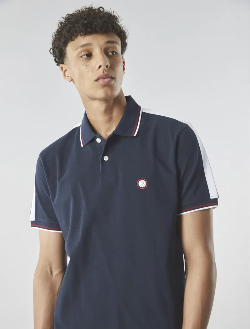 Pretty Green Tilby Tape Polo Navy XL and XXL ONLY-4