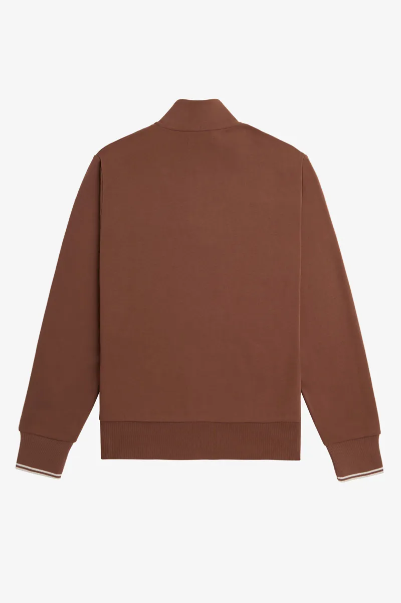 Fred Perry Half Zip Sweatshirt Whiskey Brown XXL ONLY-6