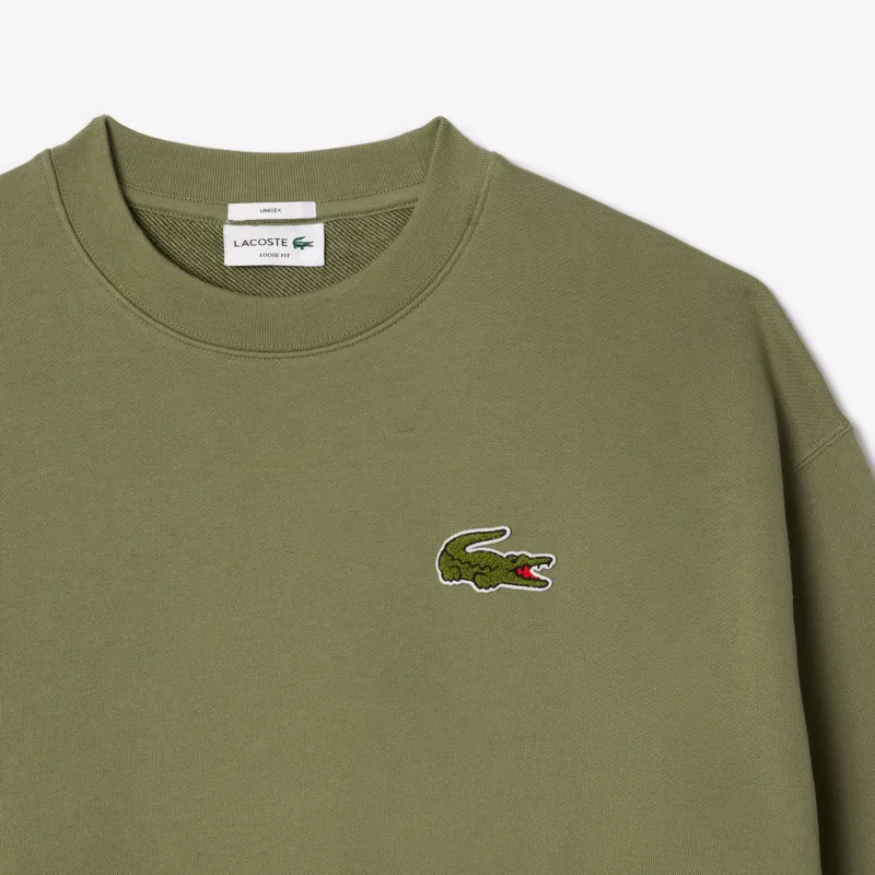 Lacoste Loose Fit Big Croc Sweatshirt Khaki-1