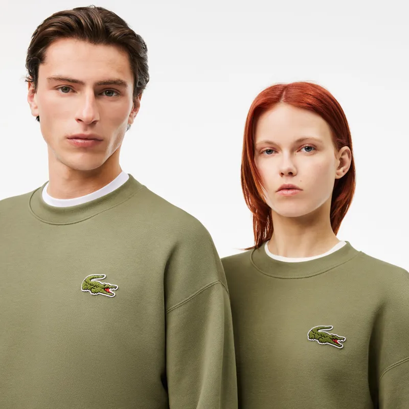 Lacoste Loose Fit Big Croc Sweatshirt Khaki-3