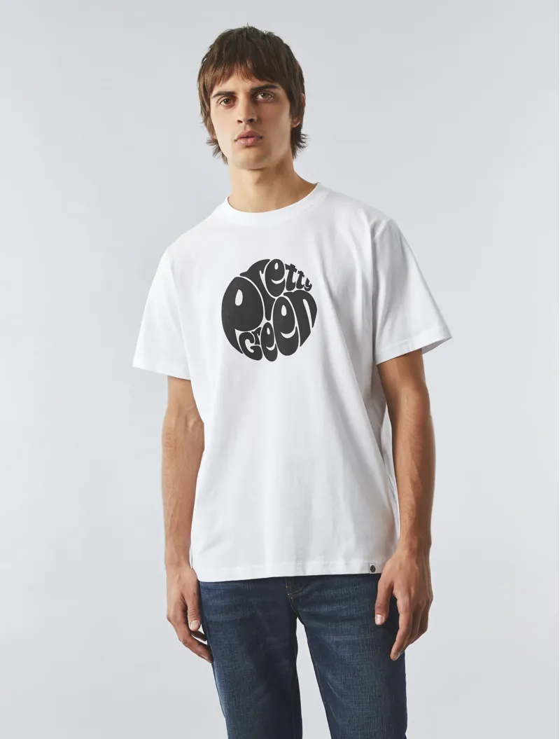 Pretty Green Gillespie Logo T-shirt White-1