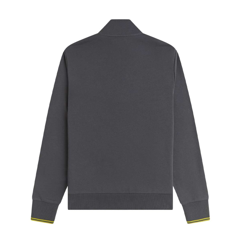 Fred Perry Half Zip Sweatshirt Anchor Grey / Tennis Ball Yellow-2