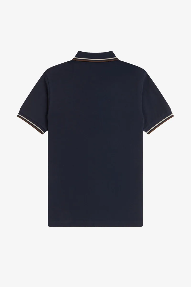 Fred Perry M3600-52A Polo T-shirt Navy / Warm Oat / Burnt Tobacco-2