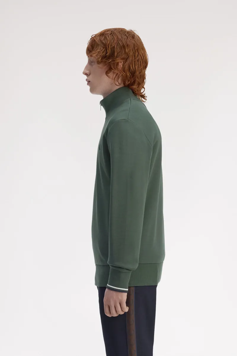 Fred Perry Half Zip Sweatshirt Court Green-2