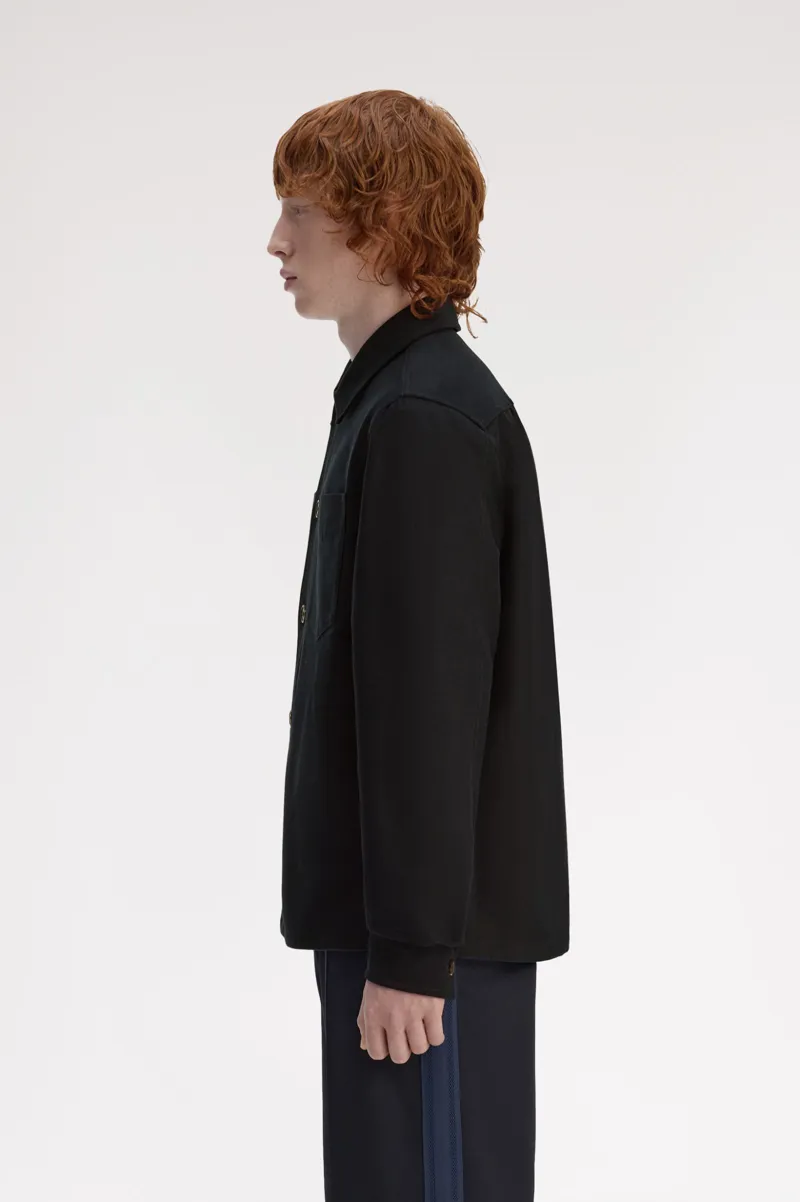 Fred Perry Brushed Twill Overshirt Black-2