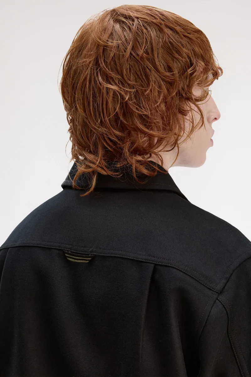 Fred Perry Brushed Twill Overshirt Black-7