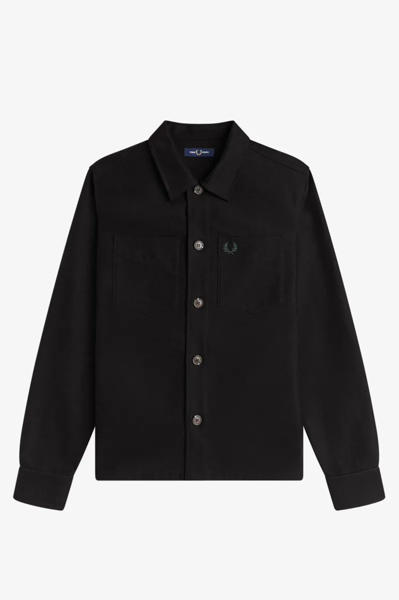 Fred Perry Brushed Twill Overshirt Black-10