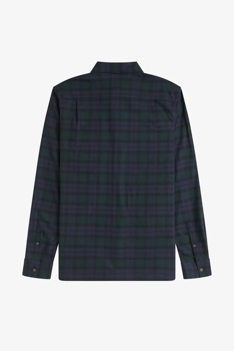 Fred Perry Brushed Black Watch Tartan Shirt-6