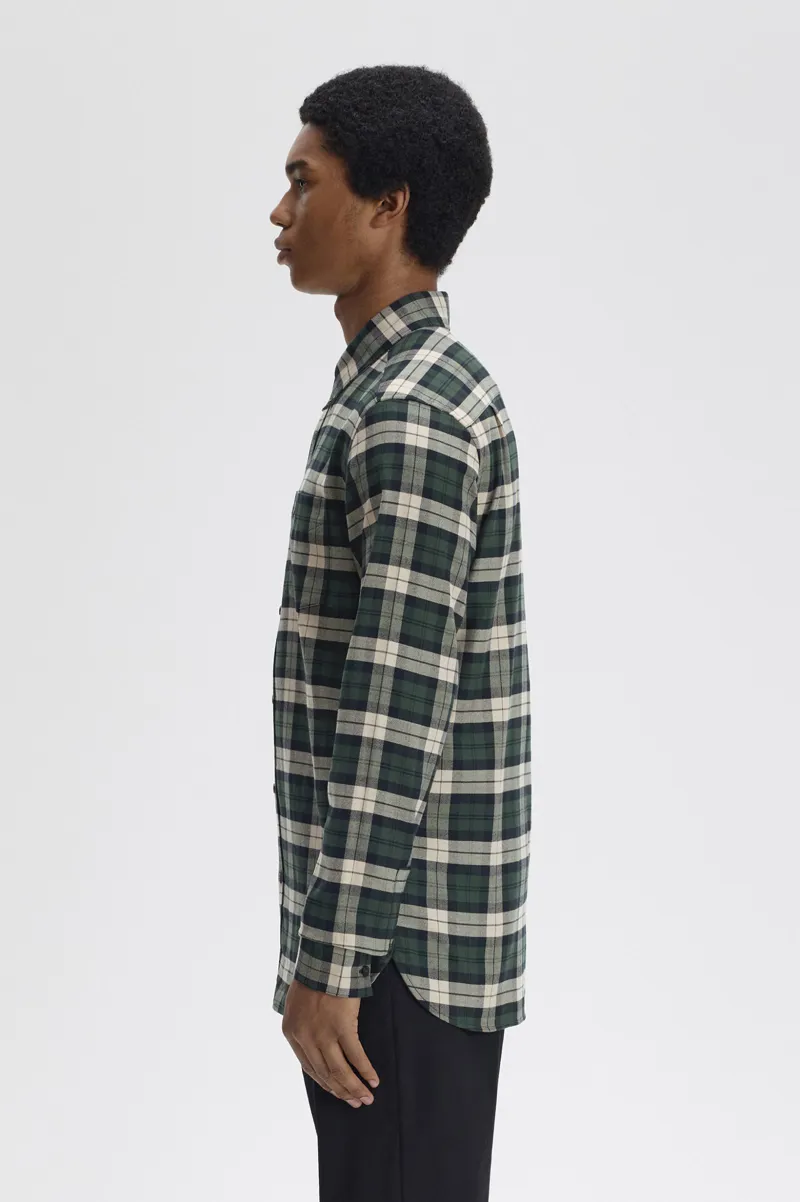 Fred Perry Brushed Tartan Shirt Court Green-1